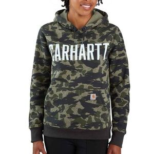 NWOT Carhartt Women's Relaxed Fit Camo Graphic Casual Hoodie - Black Duck Camo